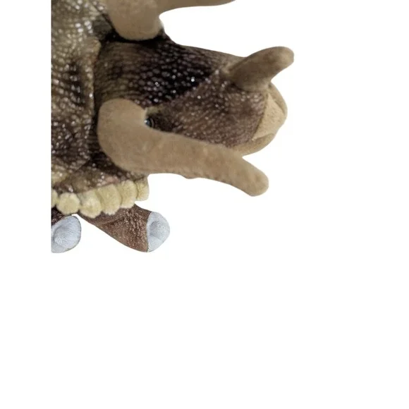 Wild Republic Triceratops Dinosaur‎ 16" Long Dino Brown Tan Plush Stuffed Animal - Picture 5 of 5